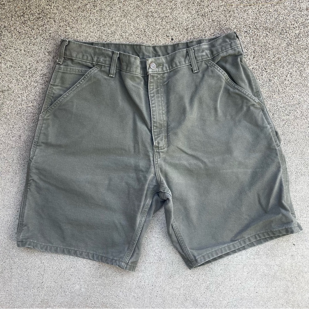 Vintage Carhartt B25 MOS Carpenter Shorts Mens Size 36 Moss Original Fit